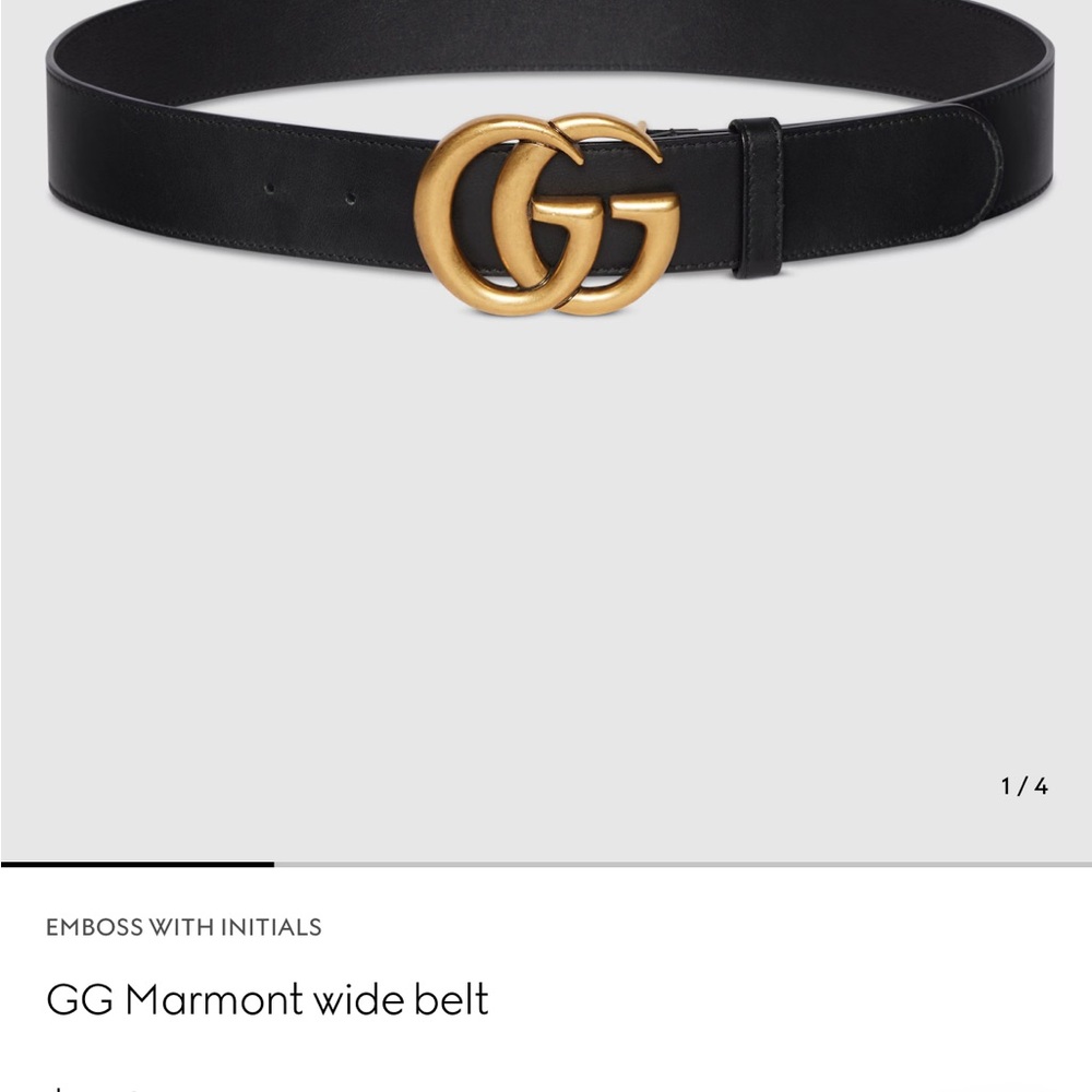 Gucci GG Marmont Black and Gold Belt